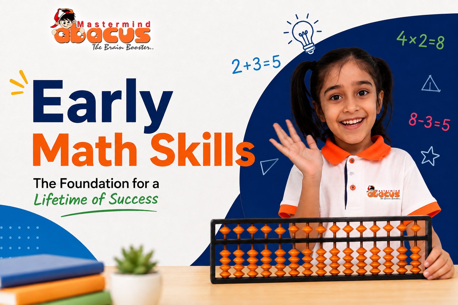 Child using an abacus to practise early maths skills
