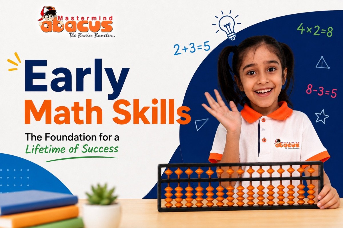 Child using an abacus to practise early maths skills
