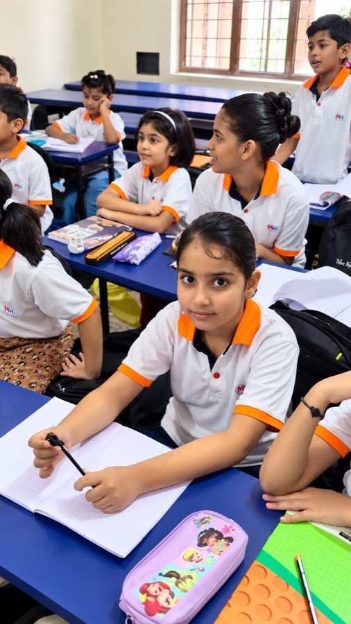Students practising mental maths at their desks in a Mastermind Abacus class